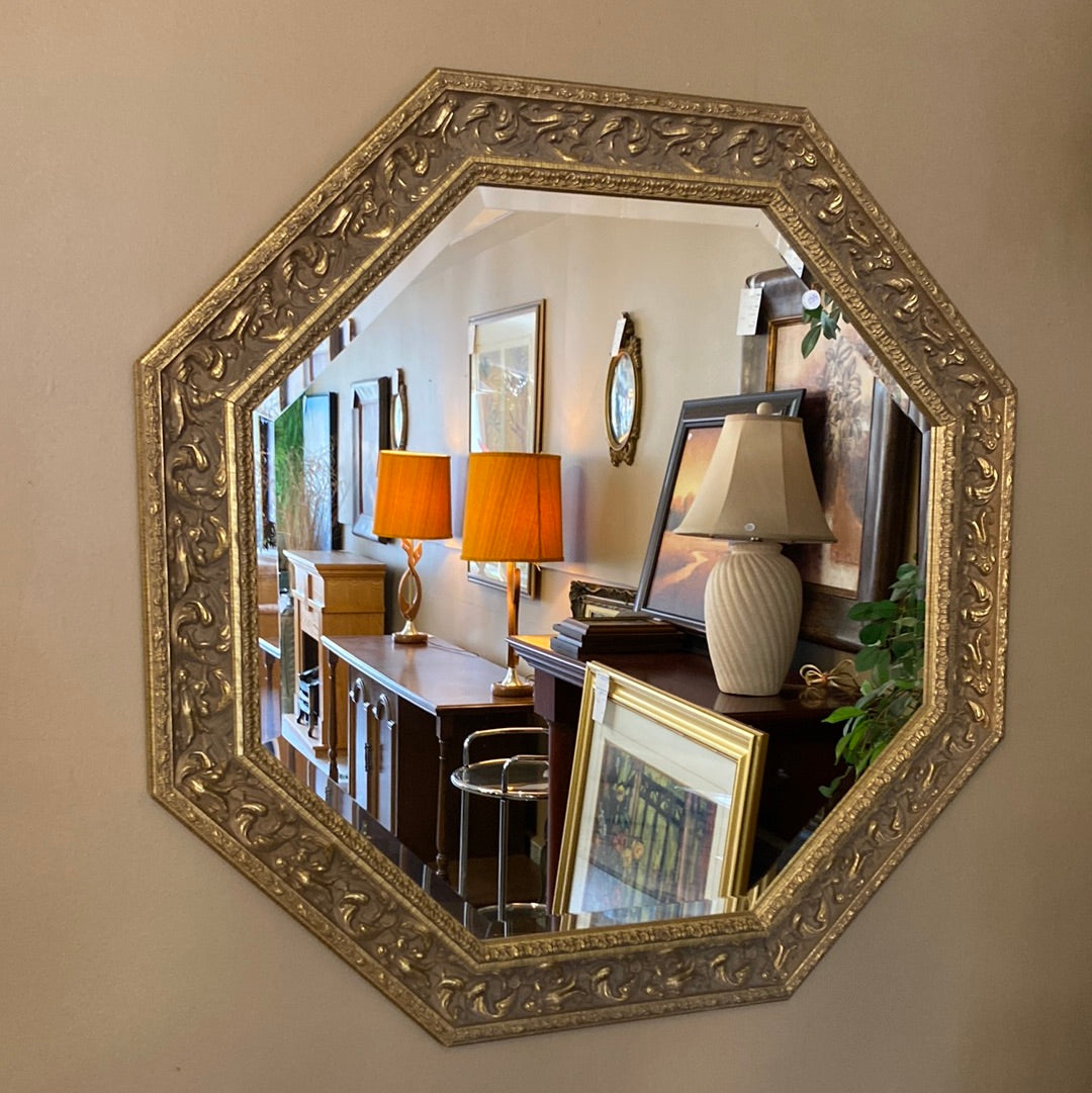 Octagonal Gold Framed Mirror