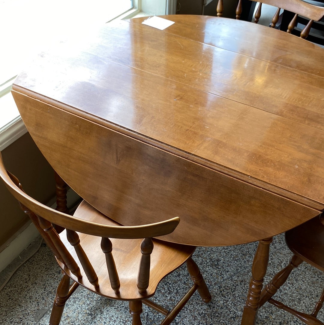 Maple drop leaf table and 3 chairs