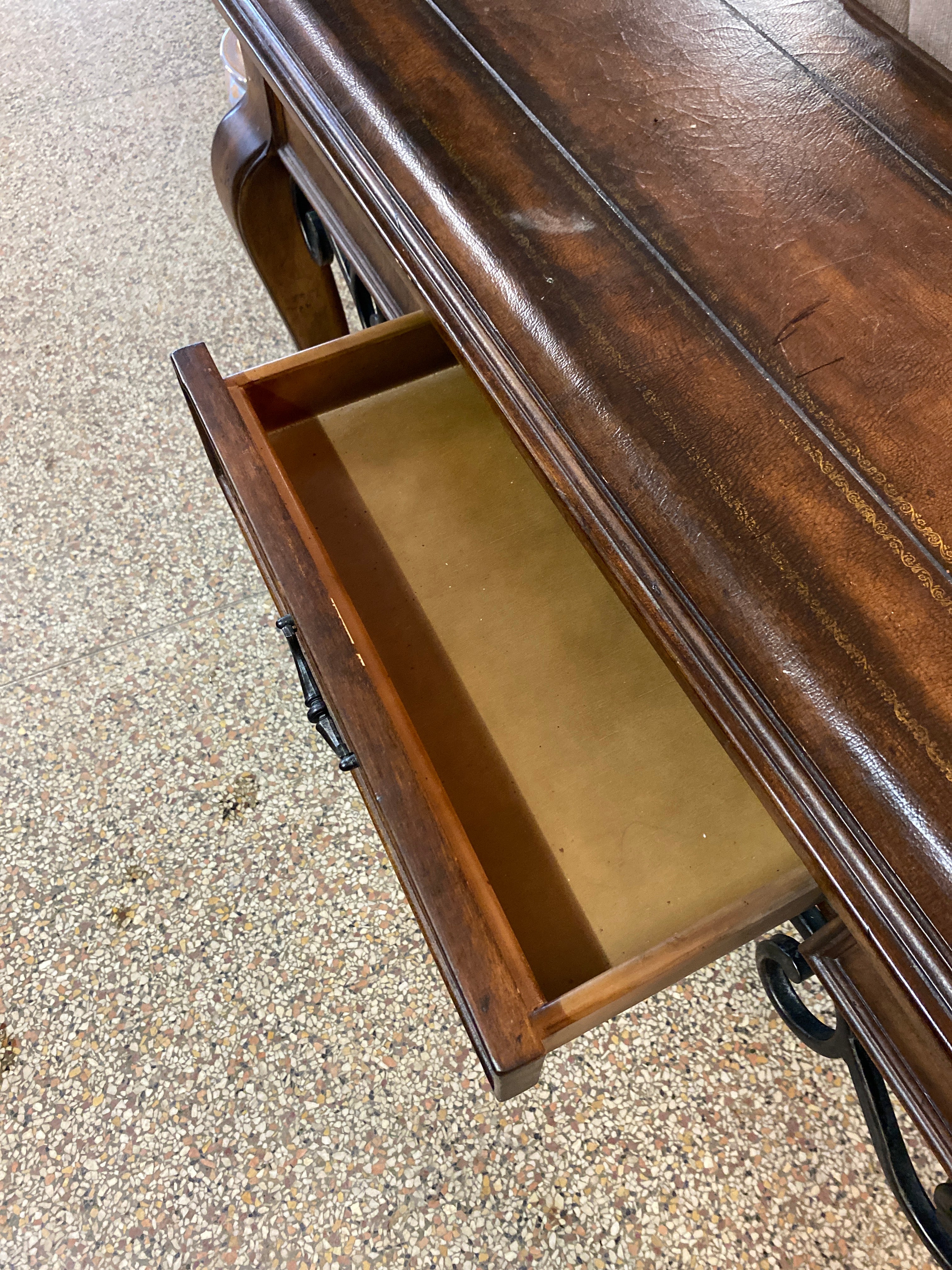 Dark brown sofa table