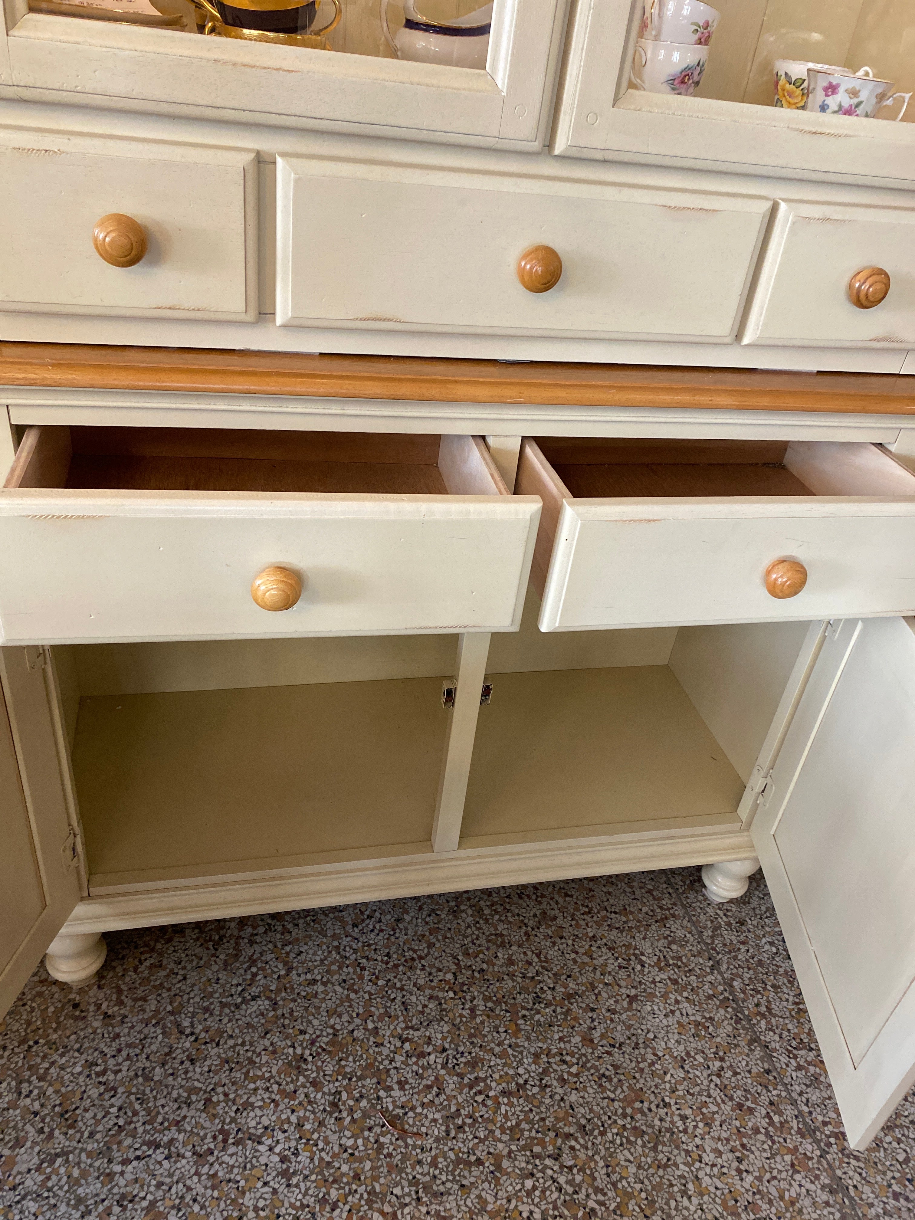 Maple cream painted hutch