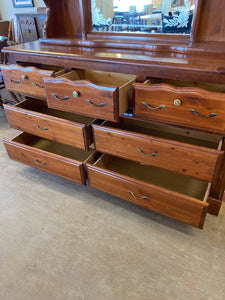 Pine wood dresser ornate mirror