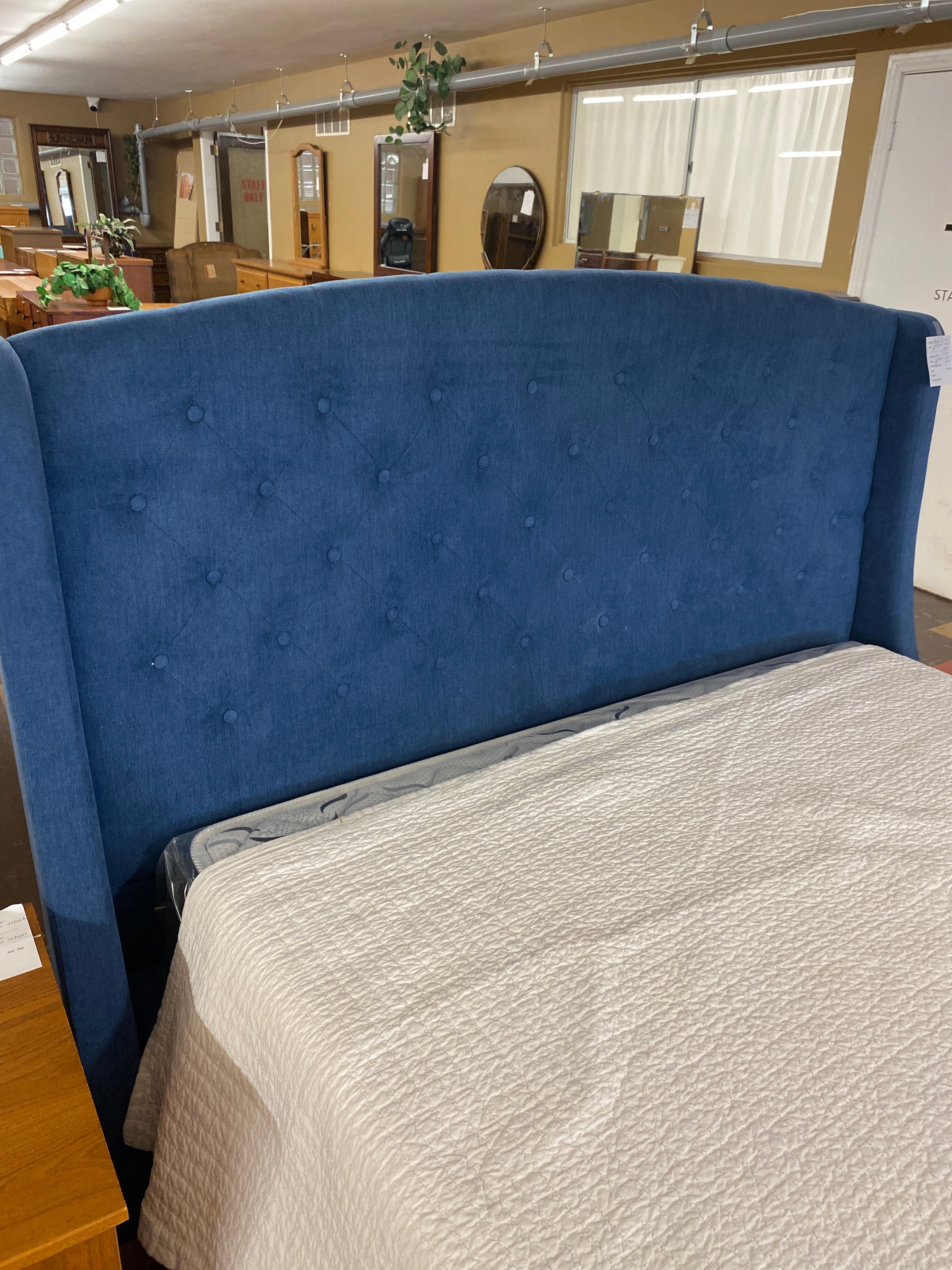 Blue Q size platform bed frame