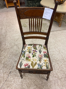 Pressed backed needlepoint chair