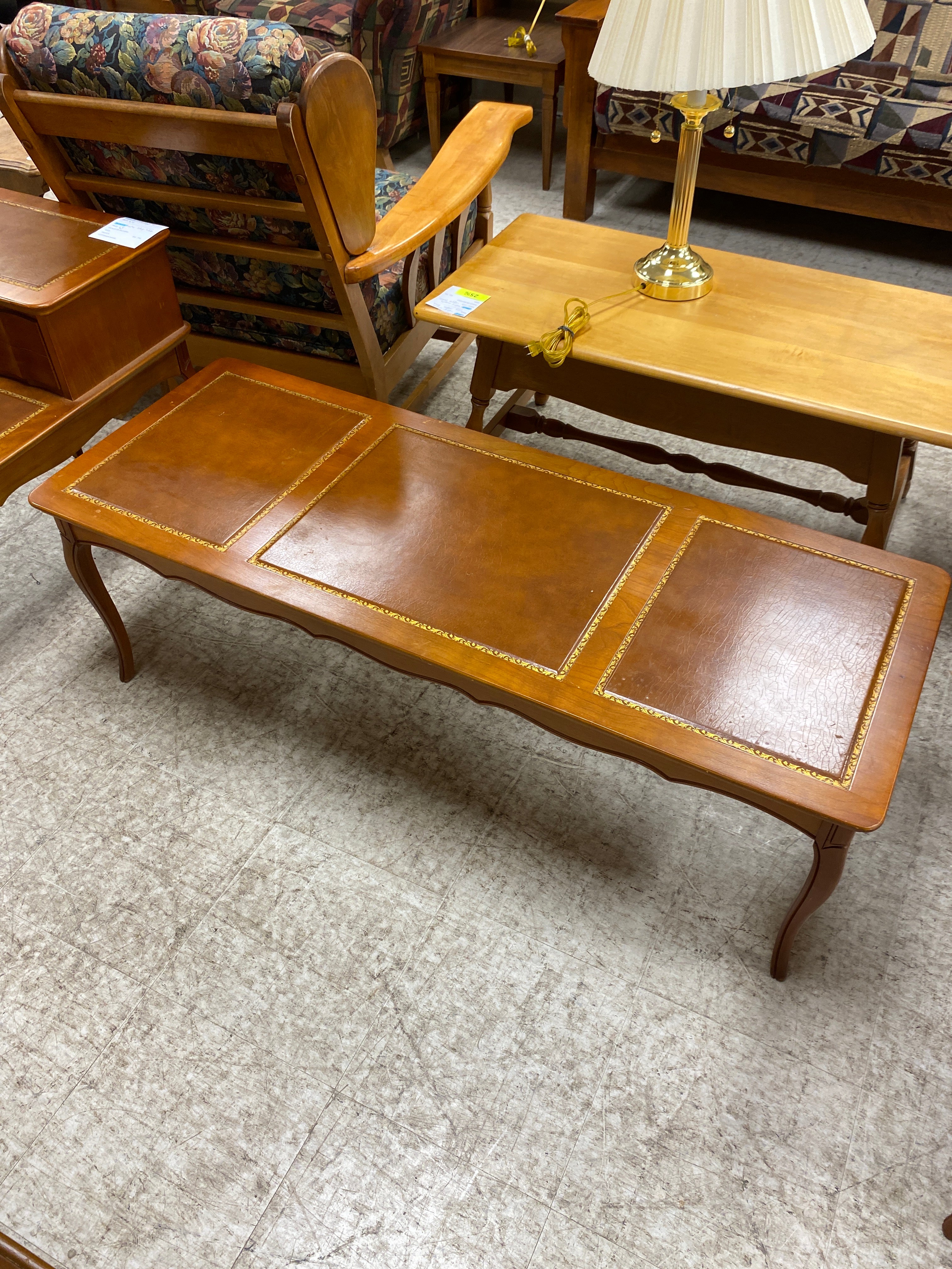 Leather coffee table