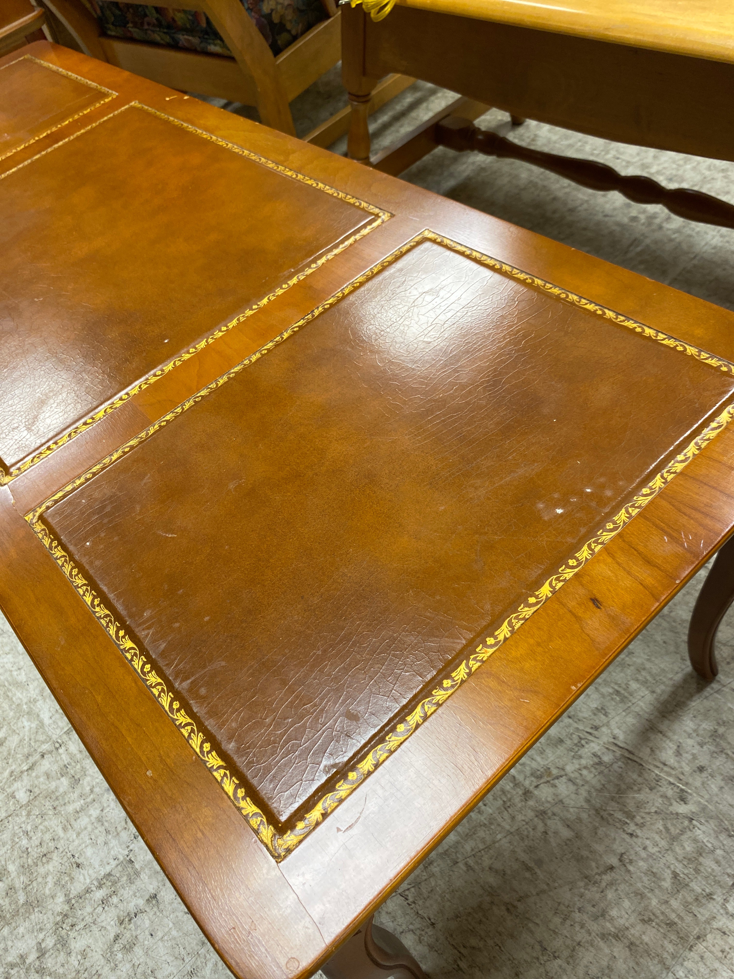 Leather coffee table