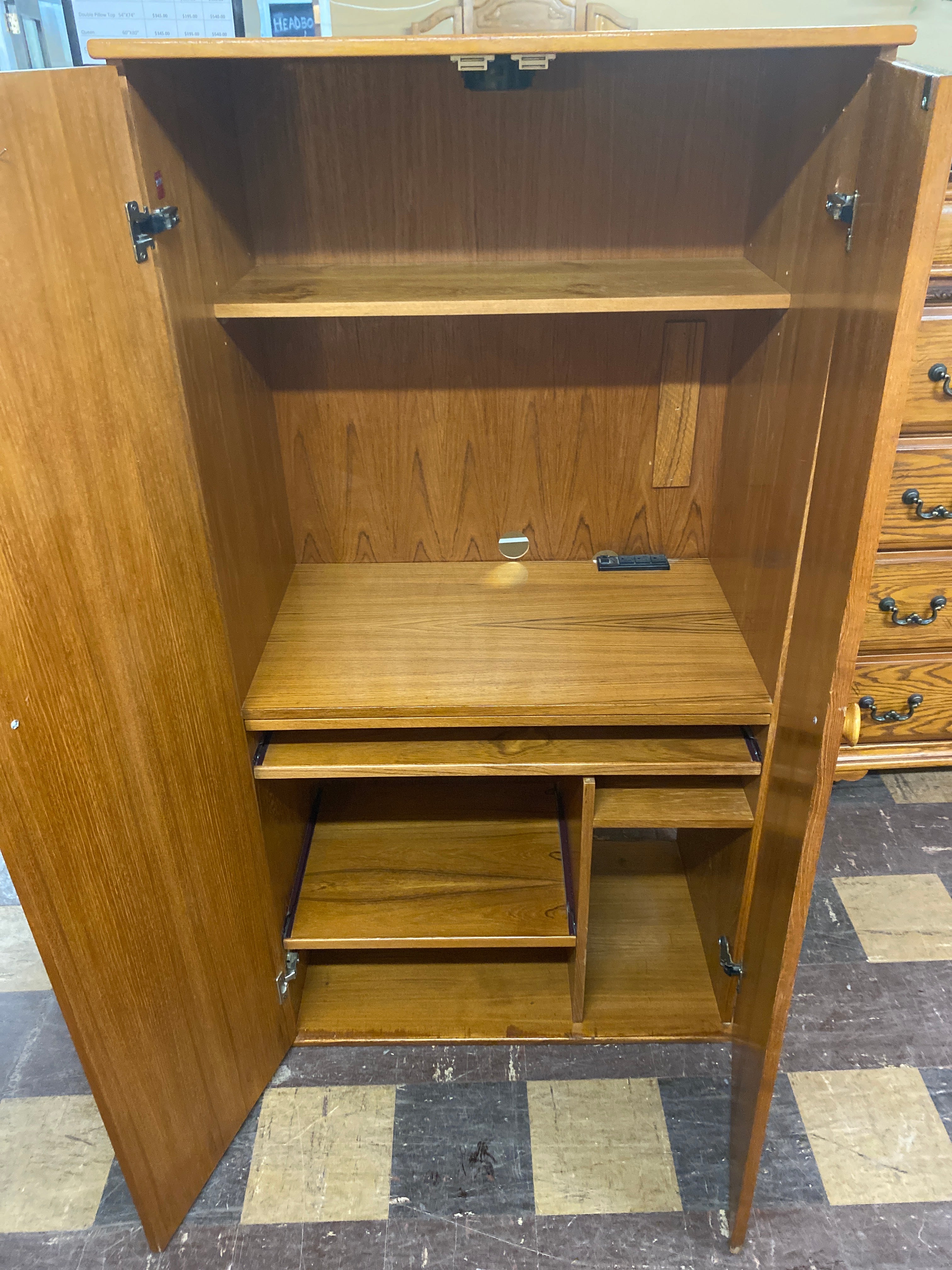 Teak desk / cabinet