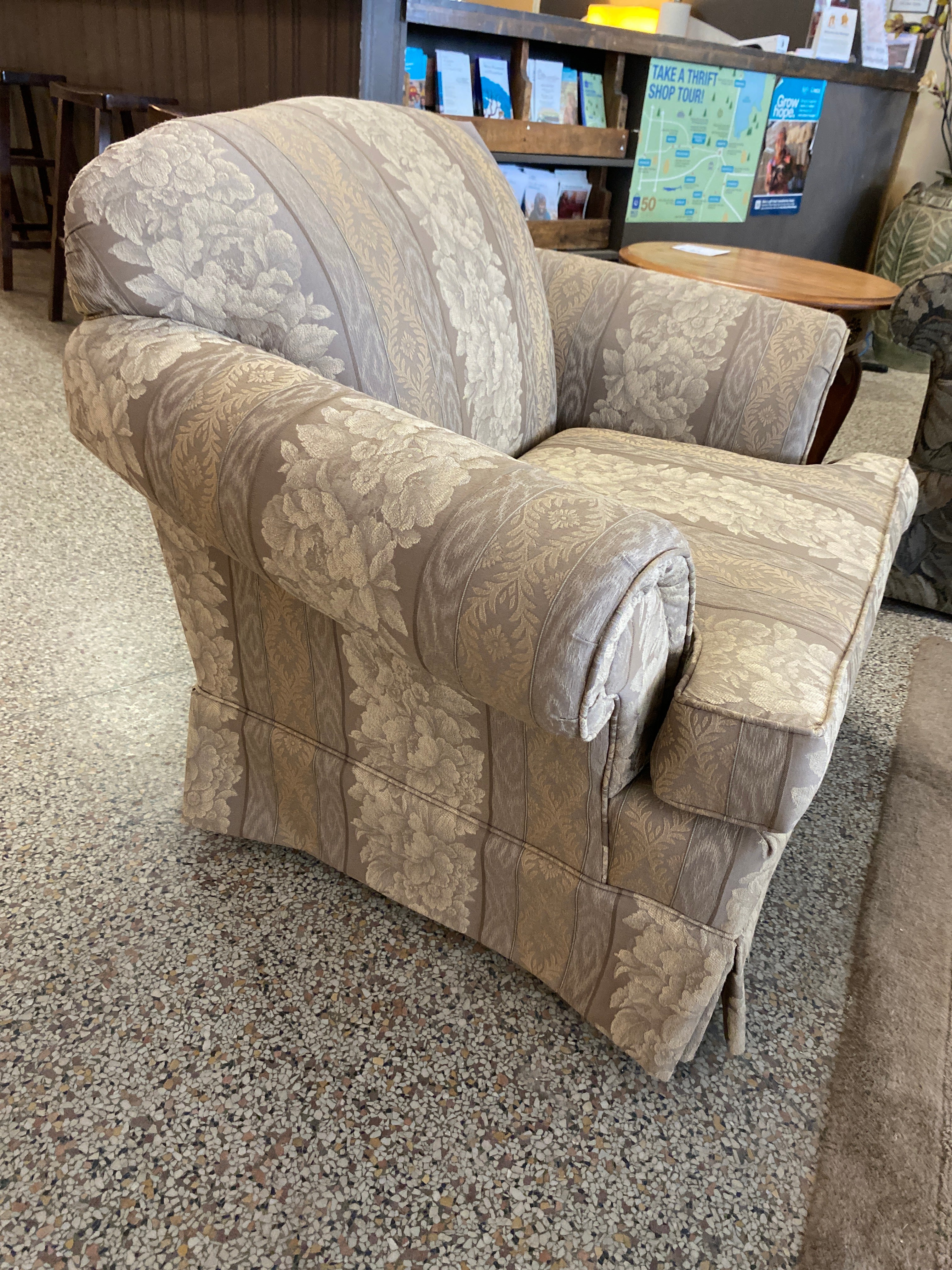 Flowered arm chair