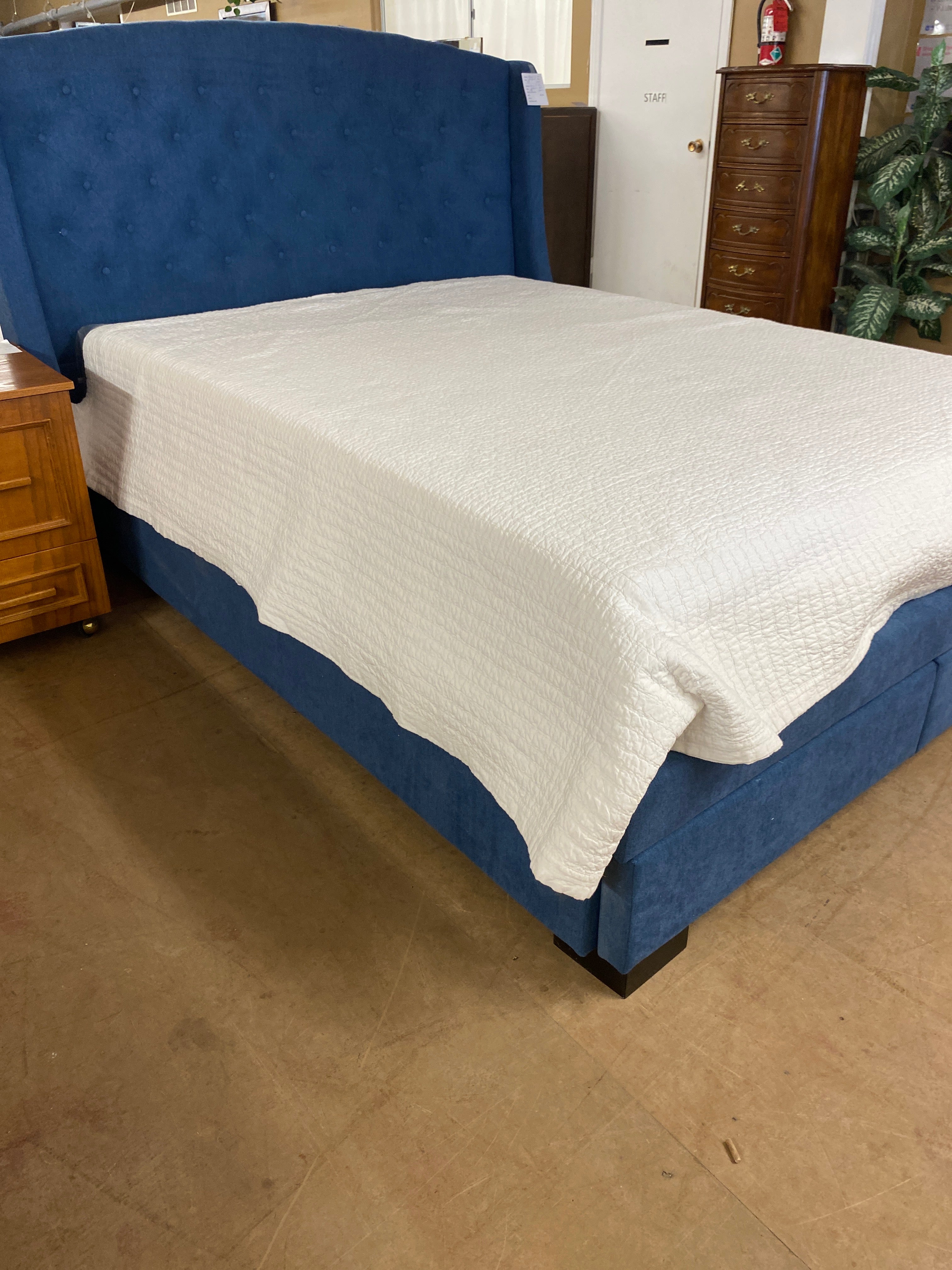 Blue Q size platform bed frame