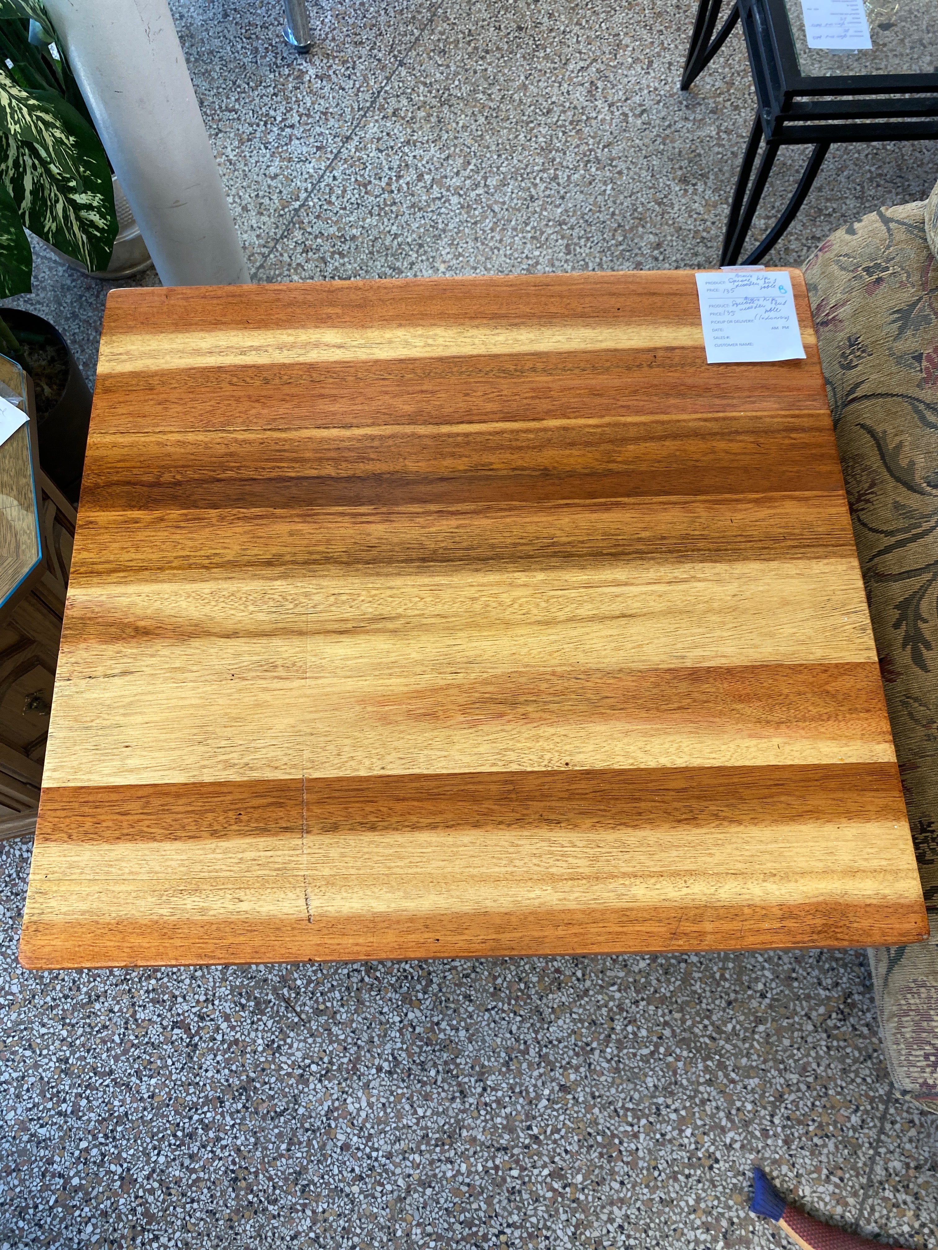 Acacia square high wooden end table (B )