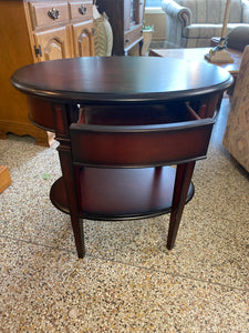 Oval dark side table