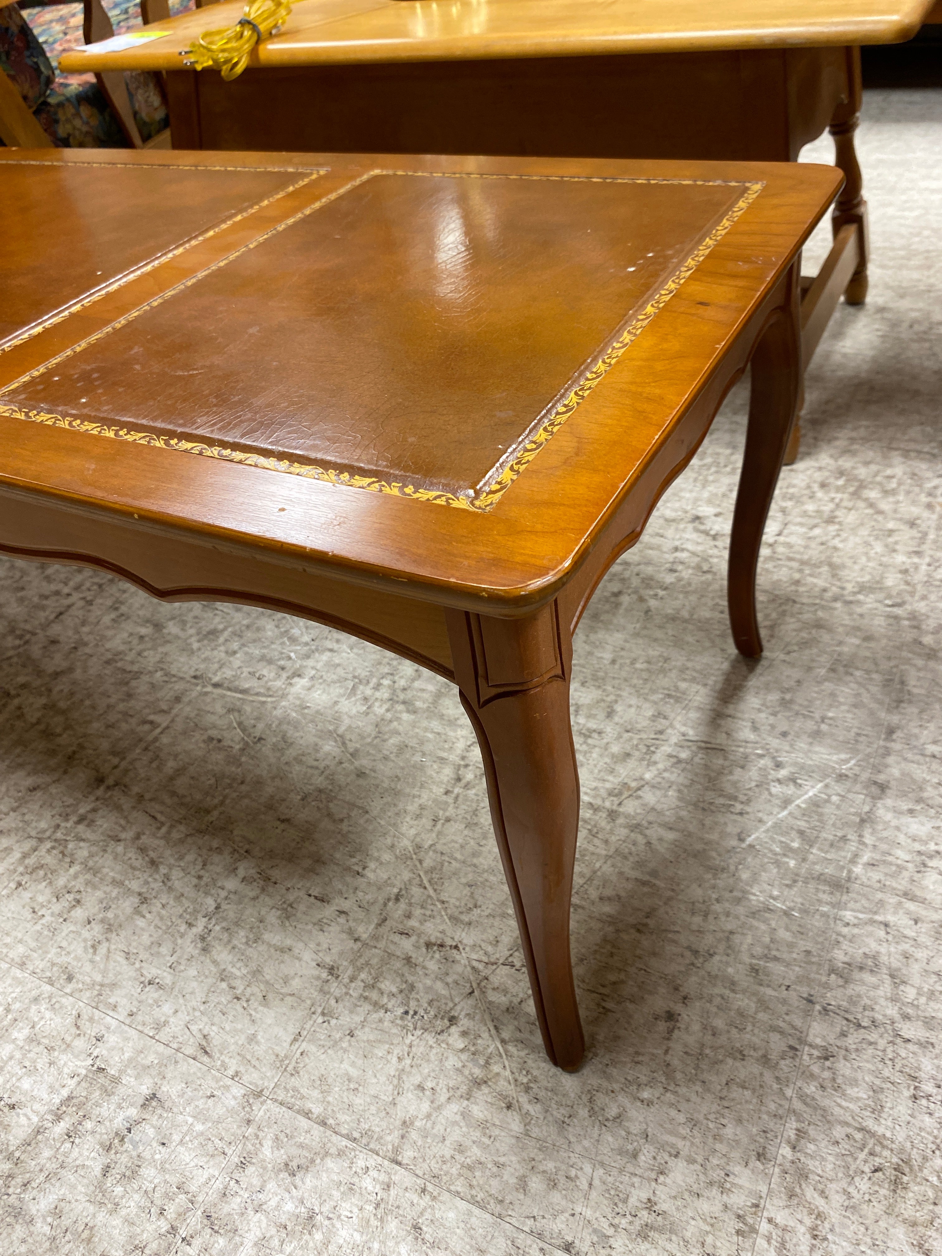 Leather coffee table