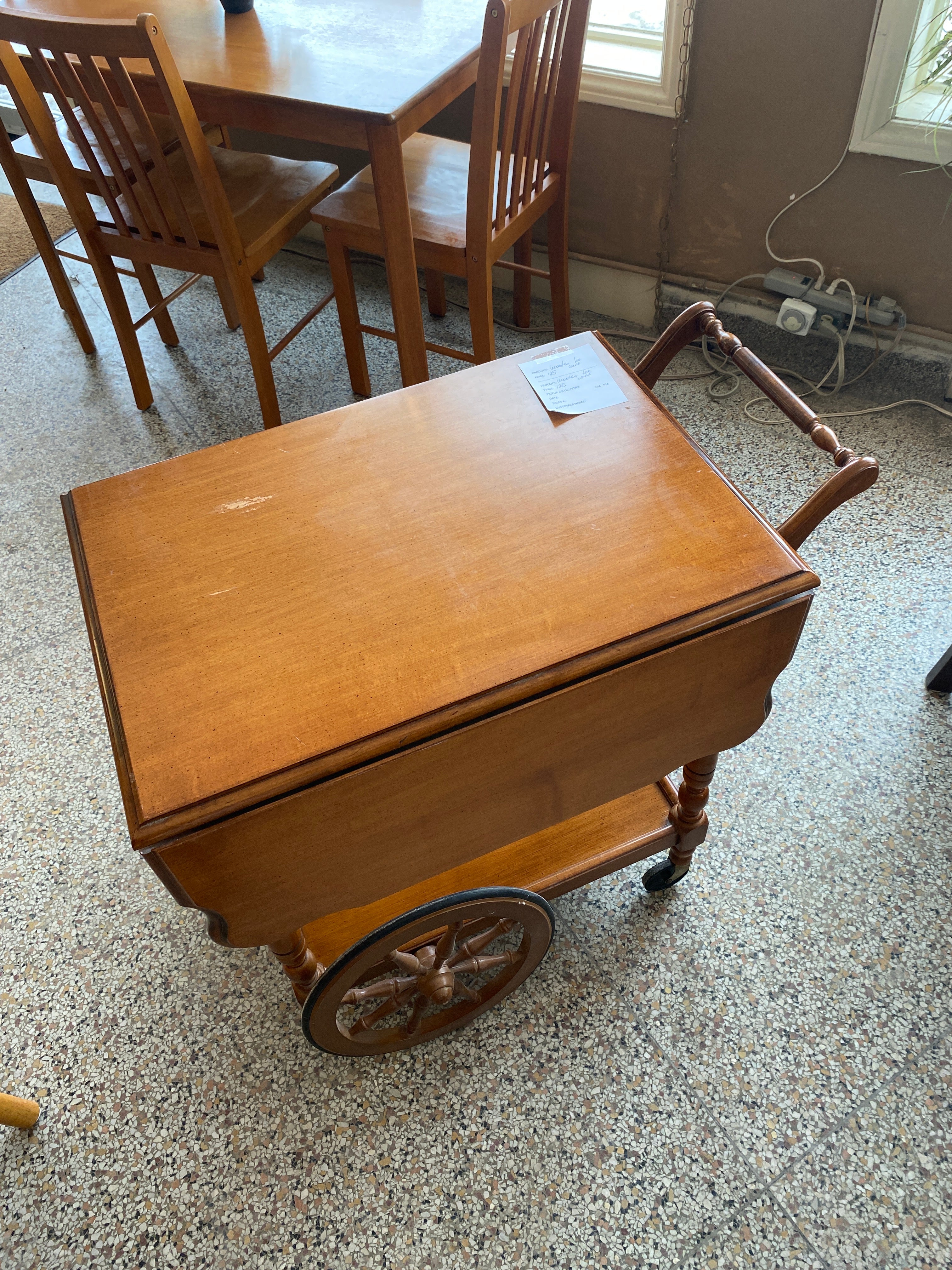 Wooden tea cart