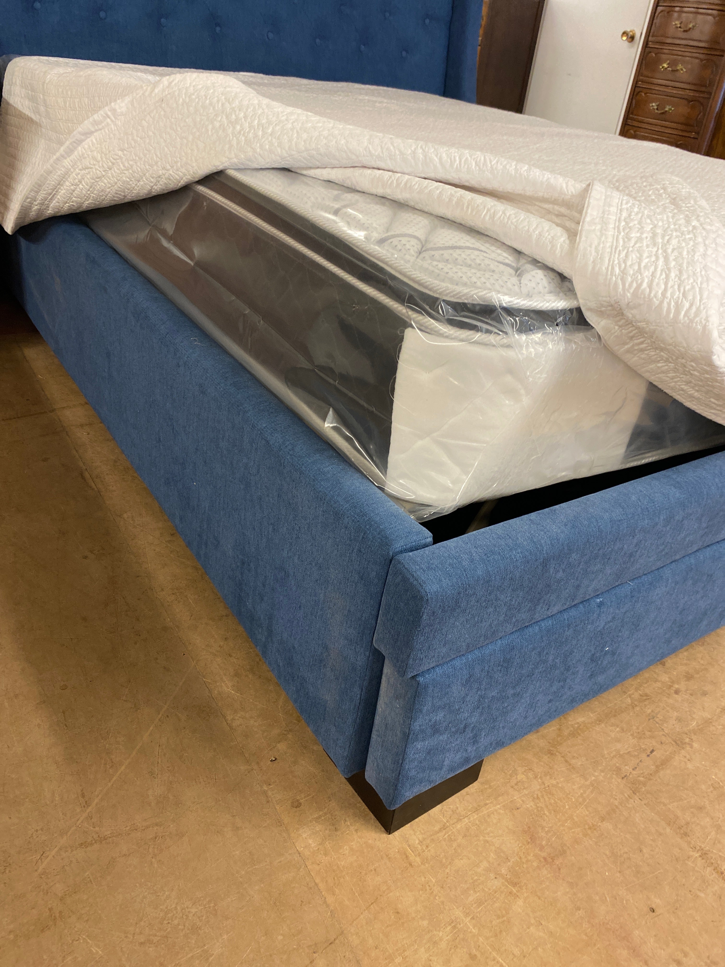 Blue Q size platform bed frame