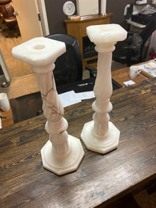 Marble candlestick holders (2)