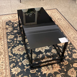 Black glass top coffee table
