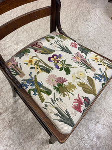 Pressed backed needlepoint chair