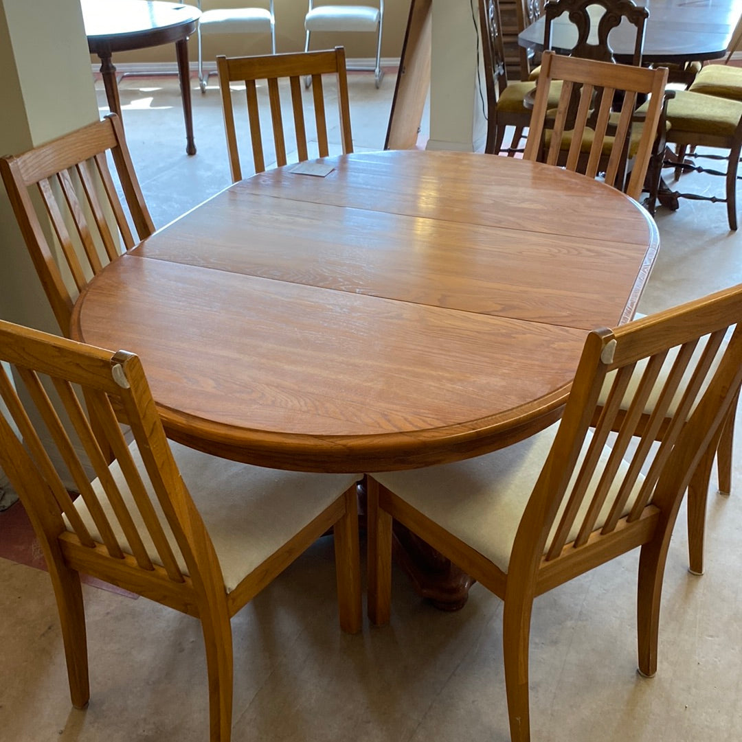 Round table leaf 6 chairs