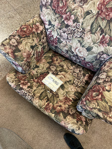 Floral chair with cushions