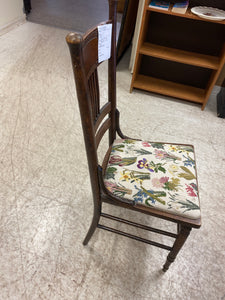 Pressed backed needlepoint chair