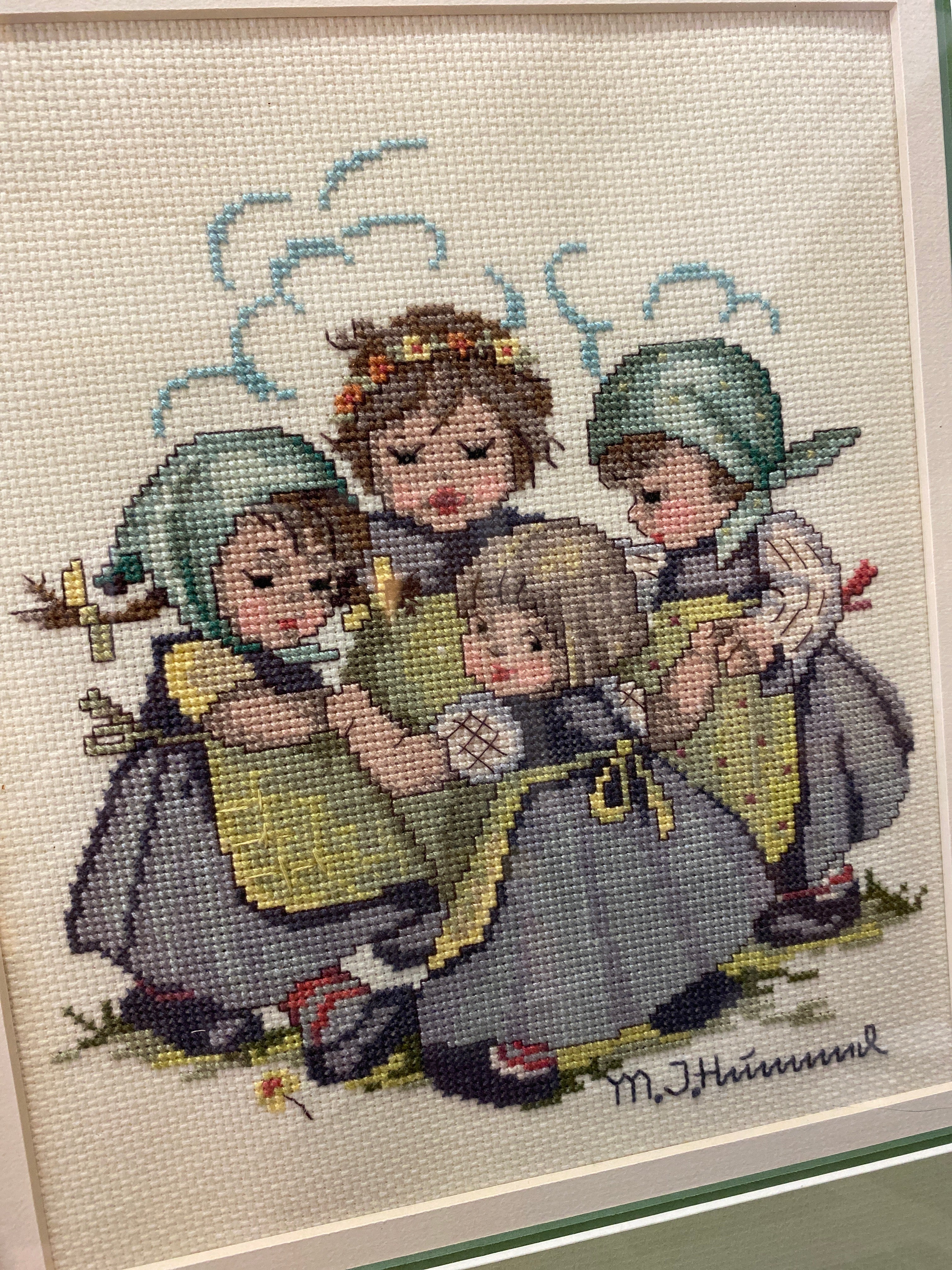 Crossed stitched art (4 girls )