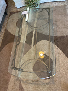 Glass iron coffee table