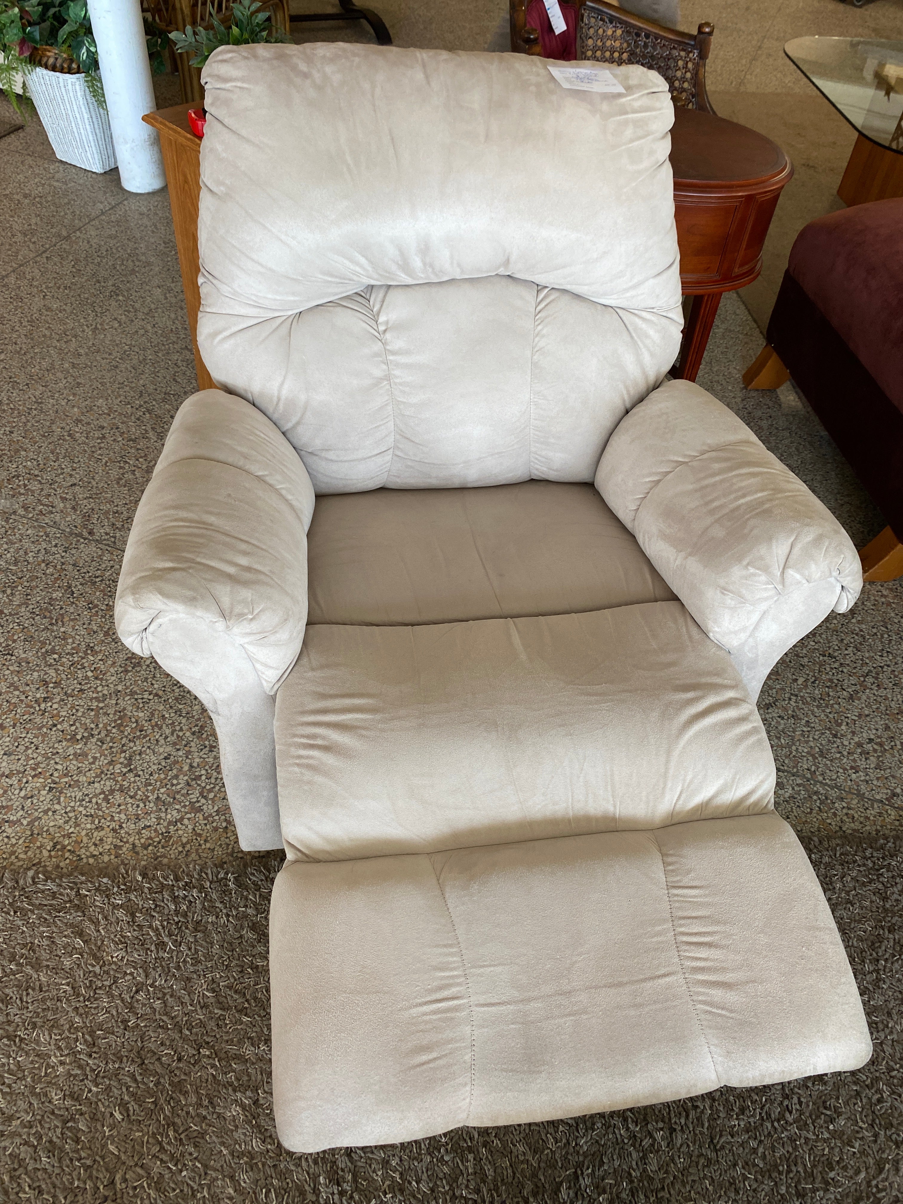 Soft grey velour recliner