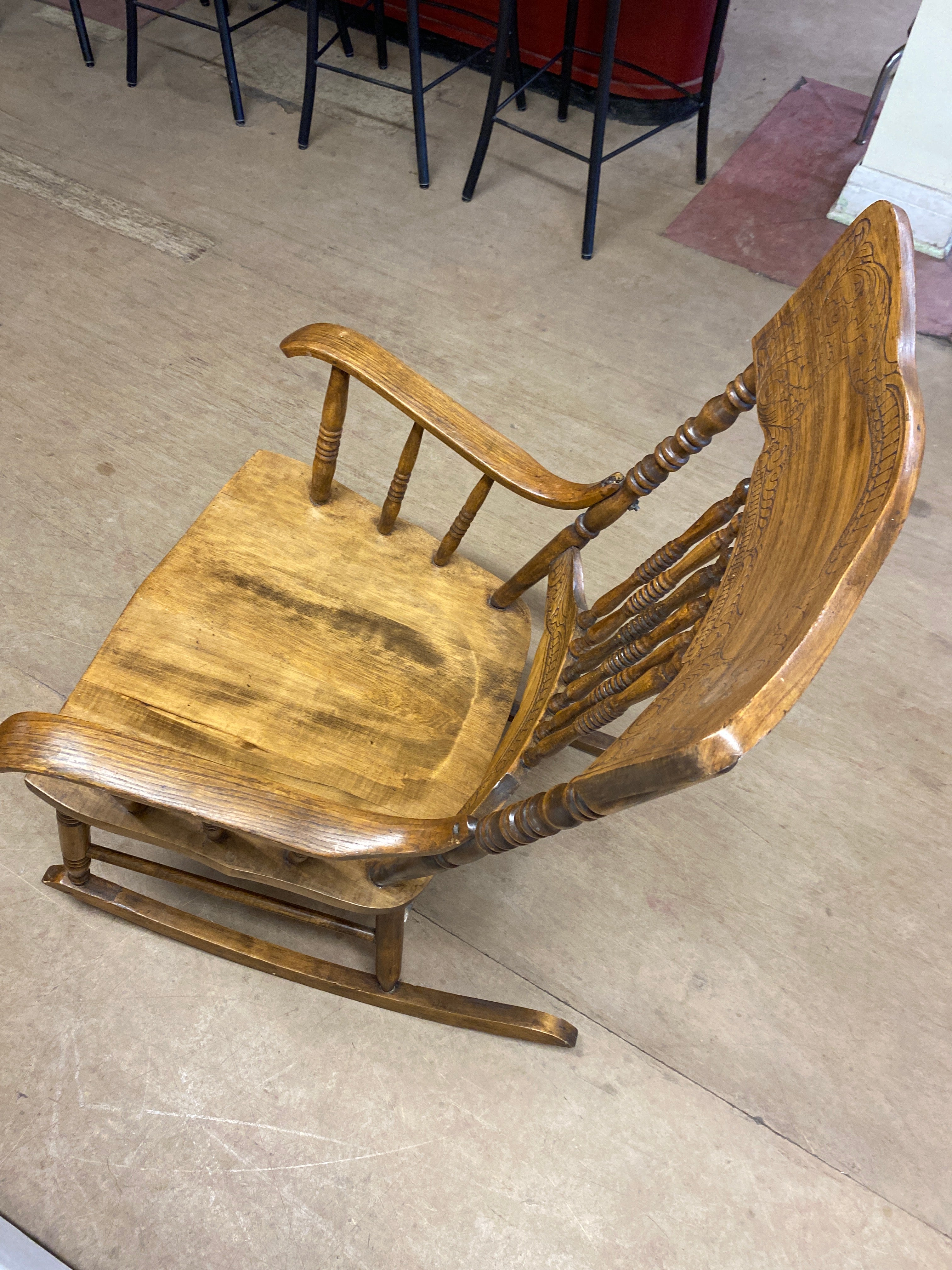 Press back rocking chair
