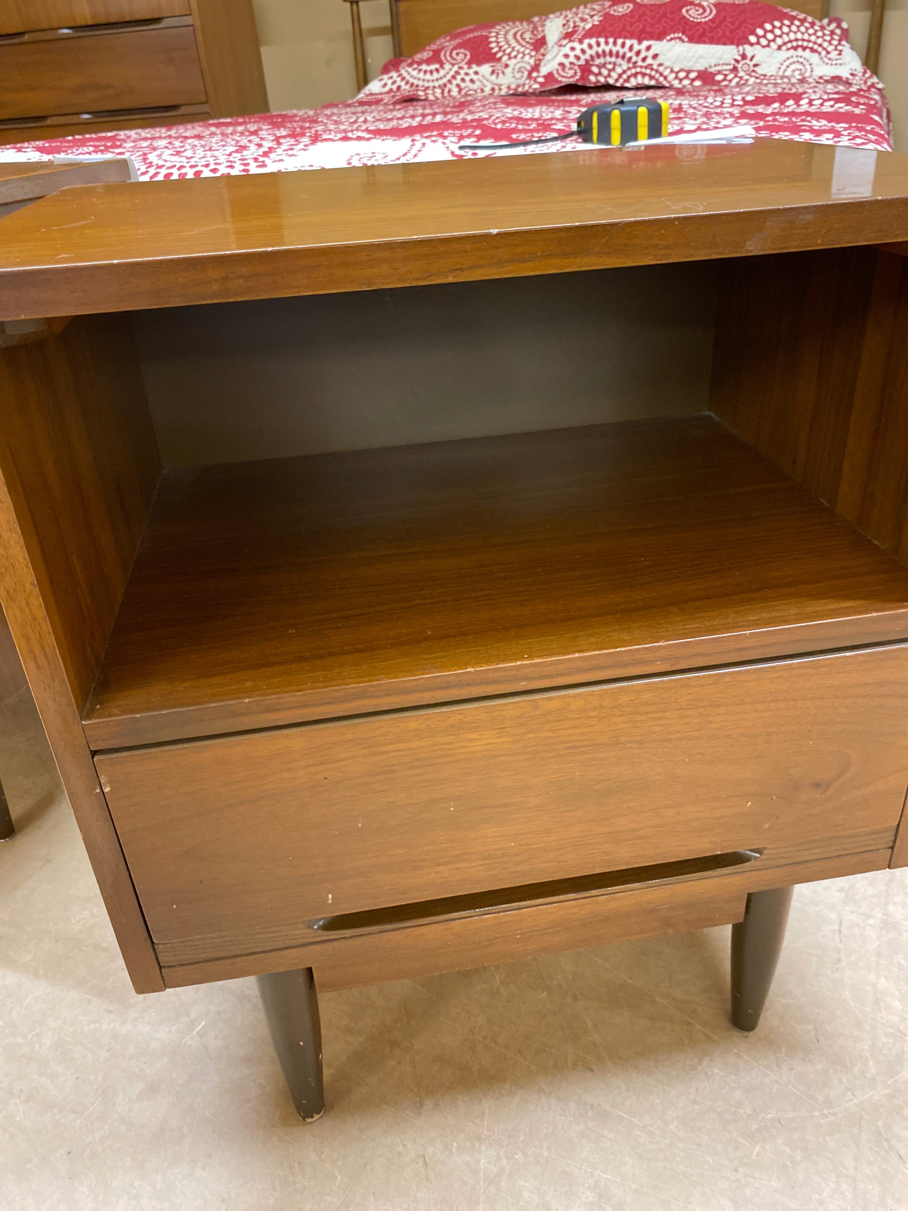 MCM walnut night stand