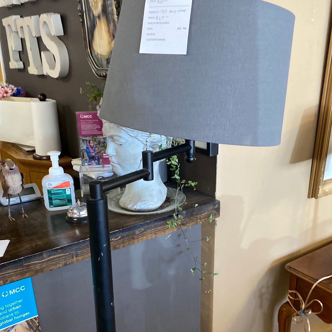 Tall grey lamp