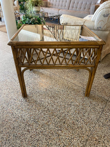 Bamboo glass topped table