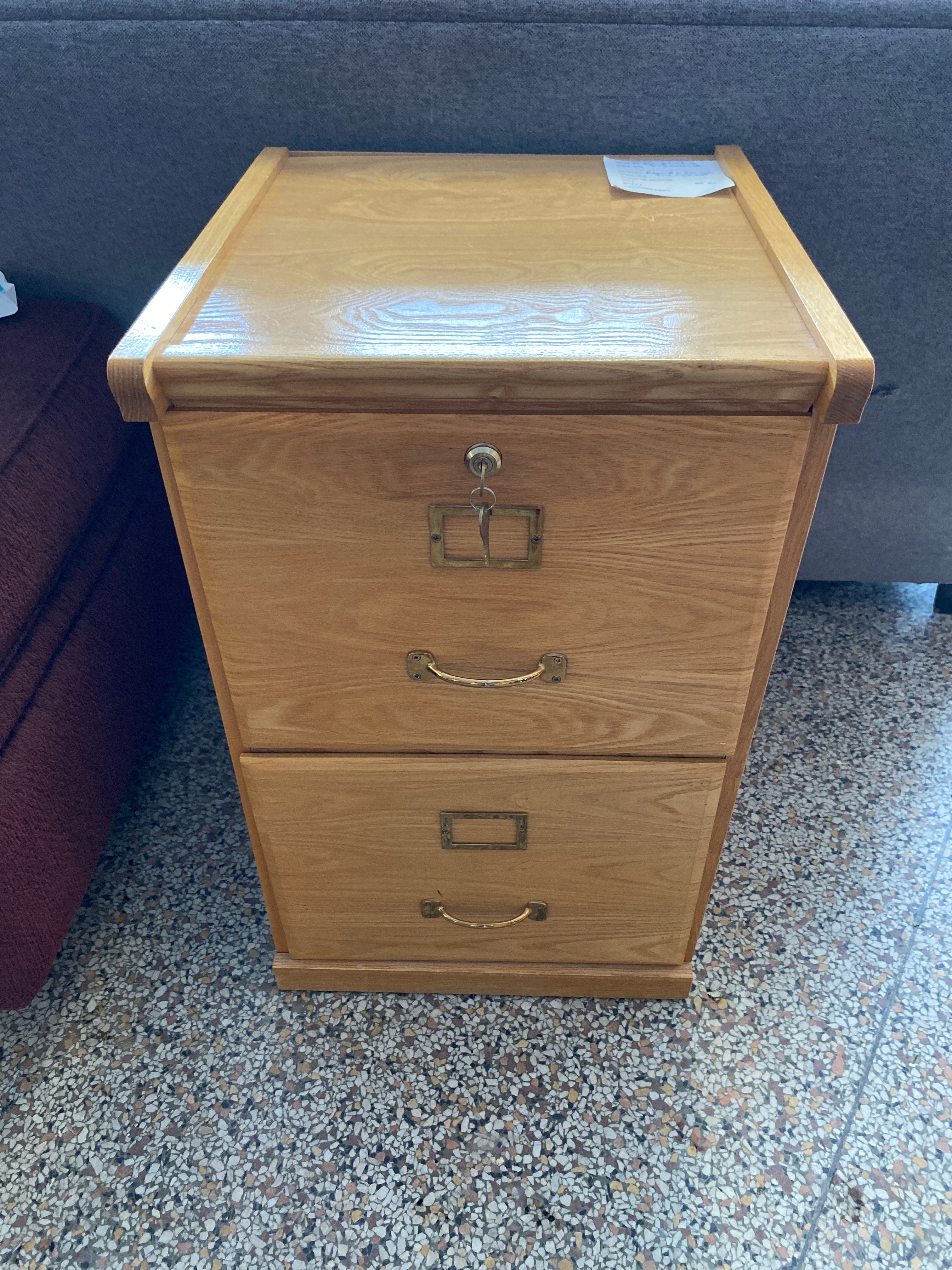 Blond looking file cabinet