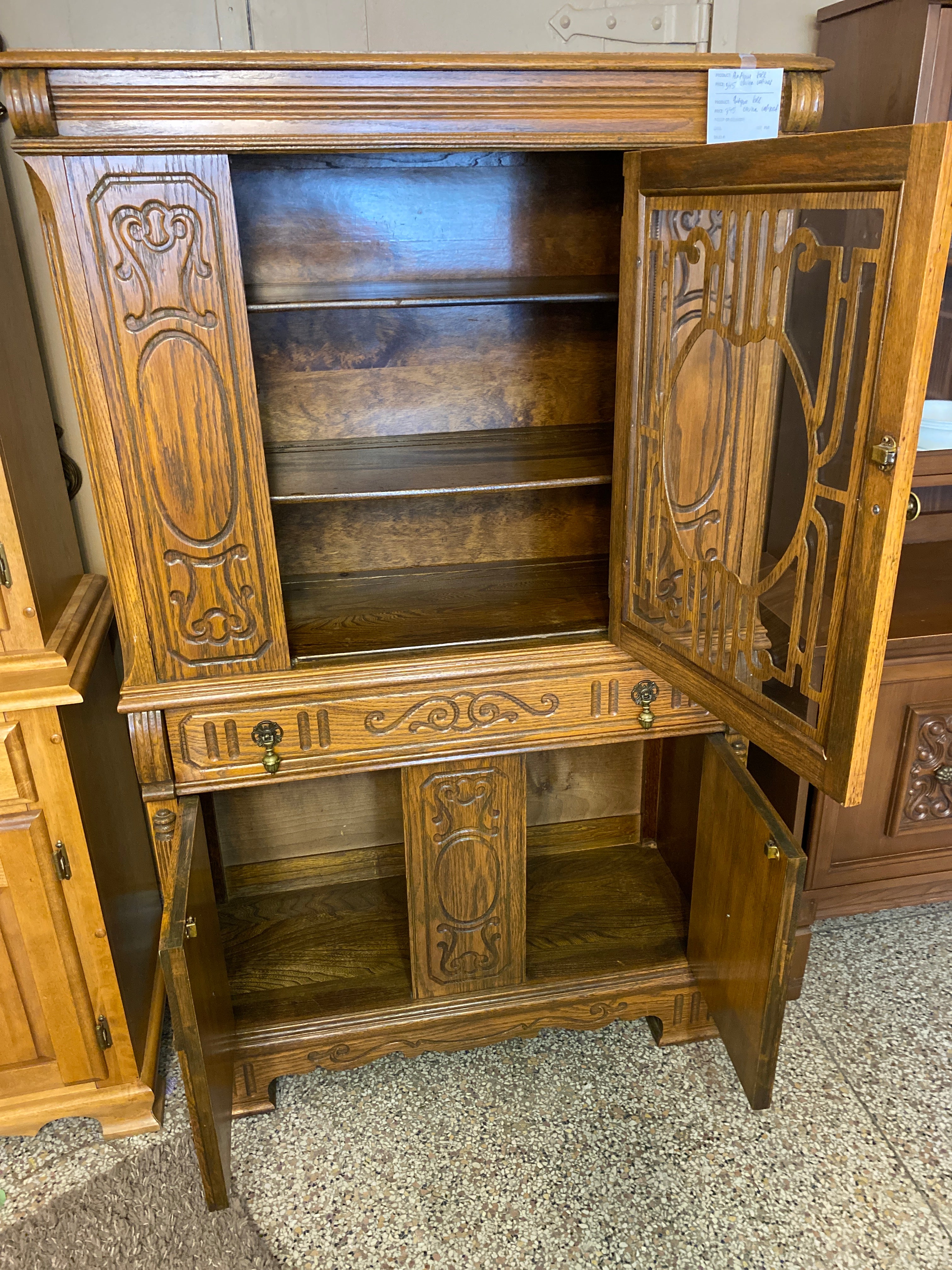 Antique tall China cabinet