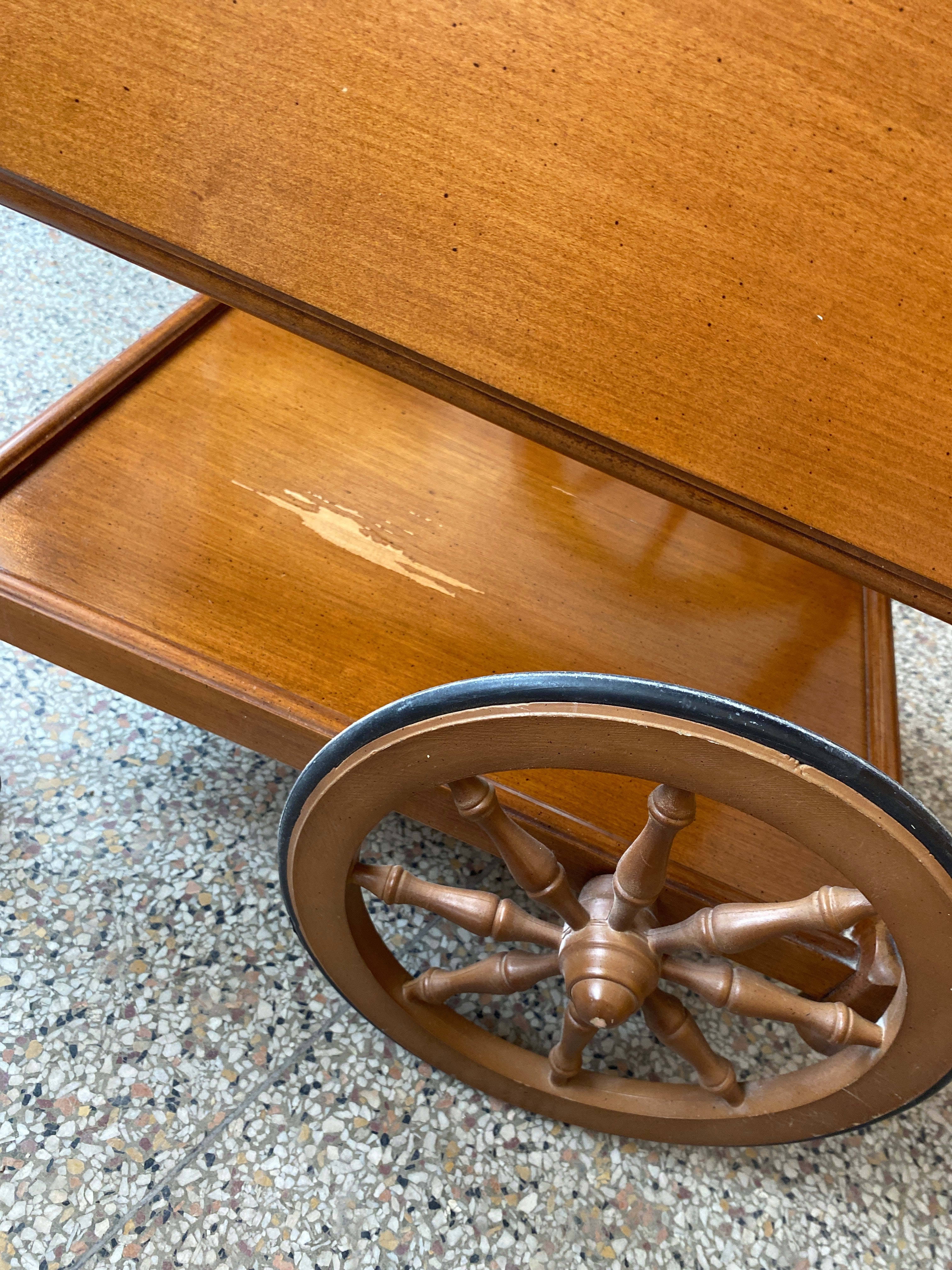 Wooden tea cart