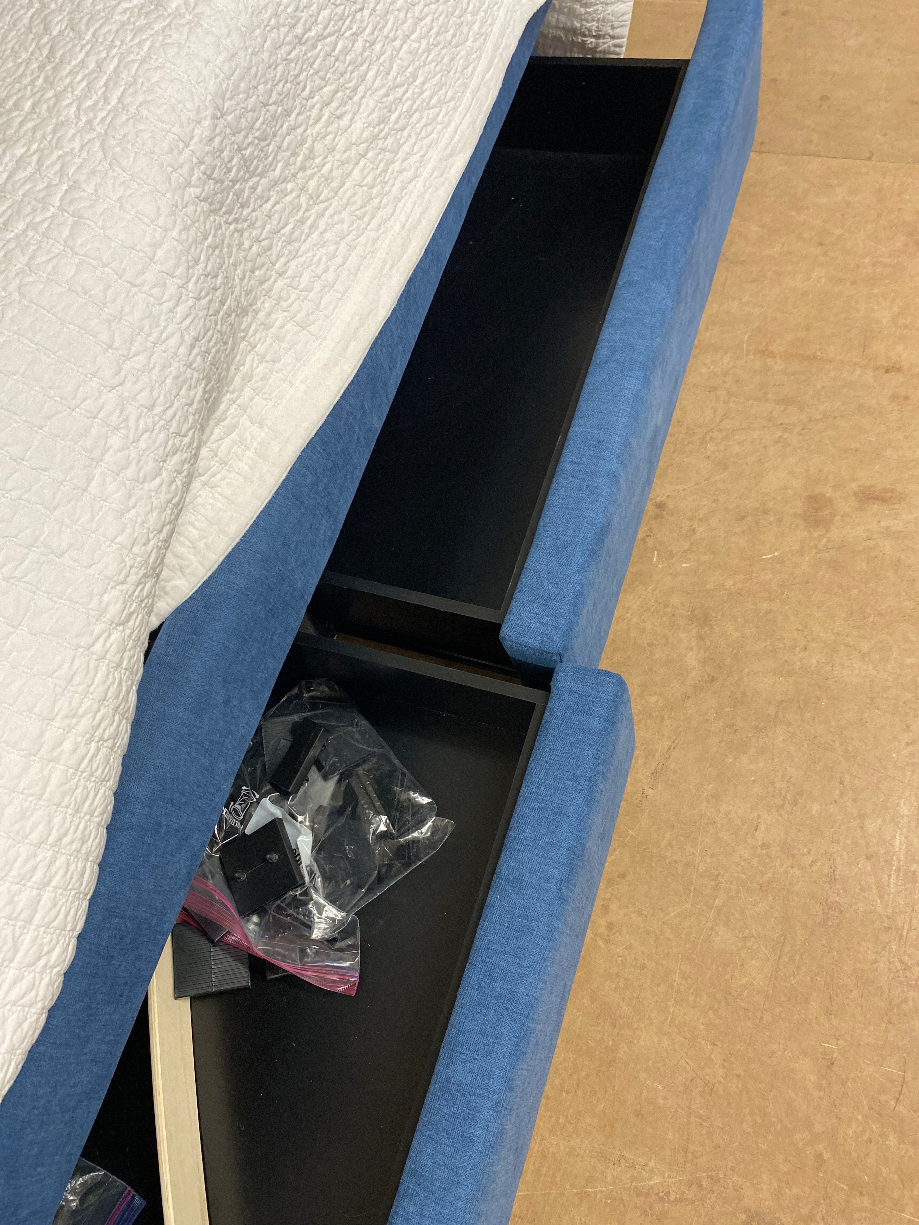 Blue Q size platform bed frame