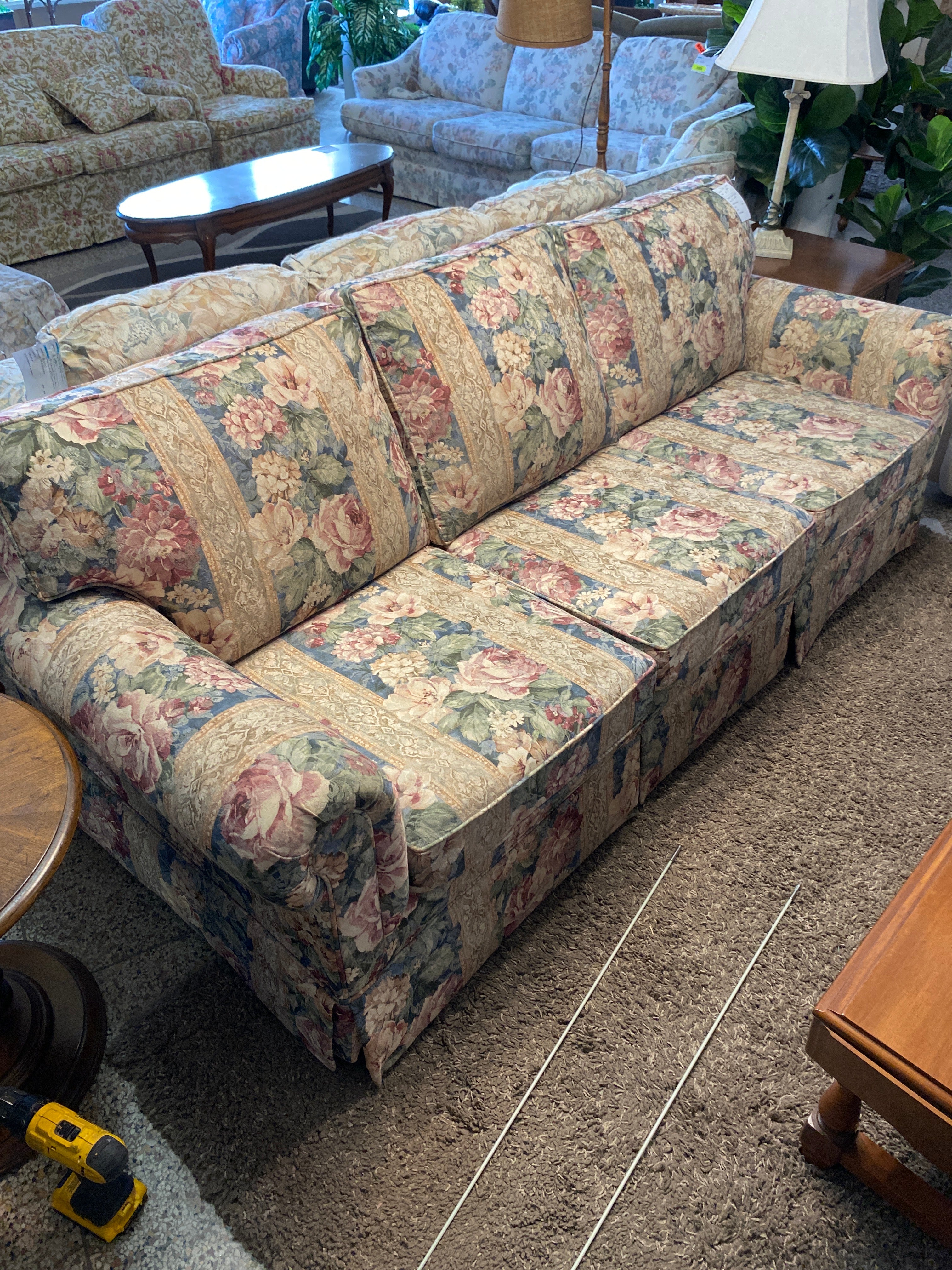 3 seat floral couch