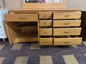 Oak Dresser + Mirror