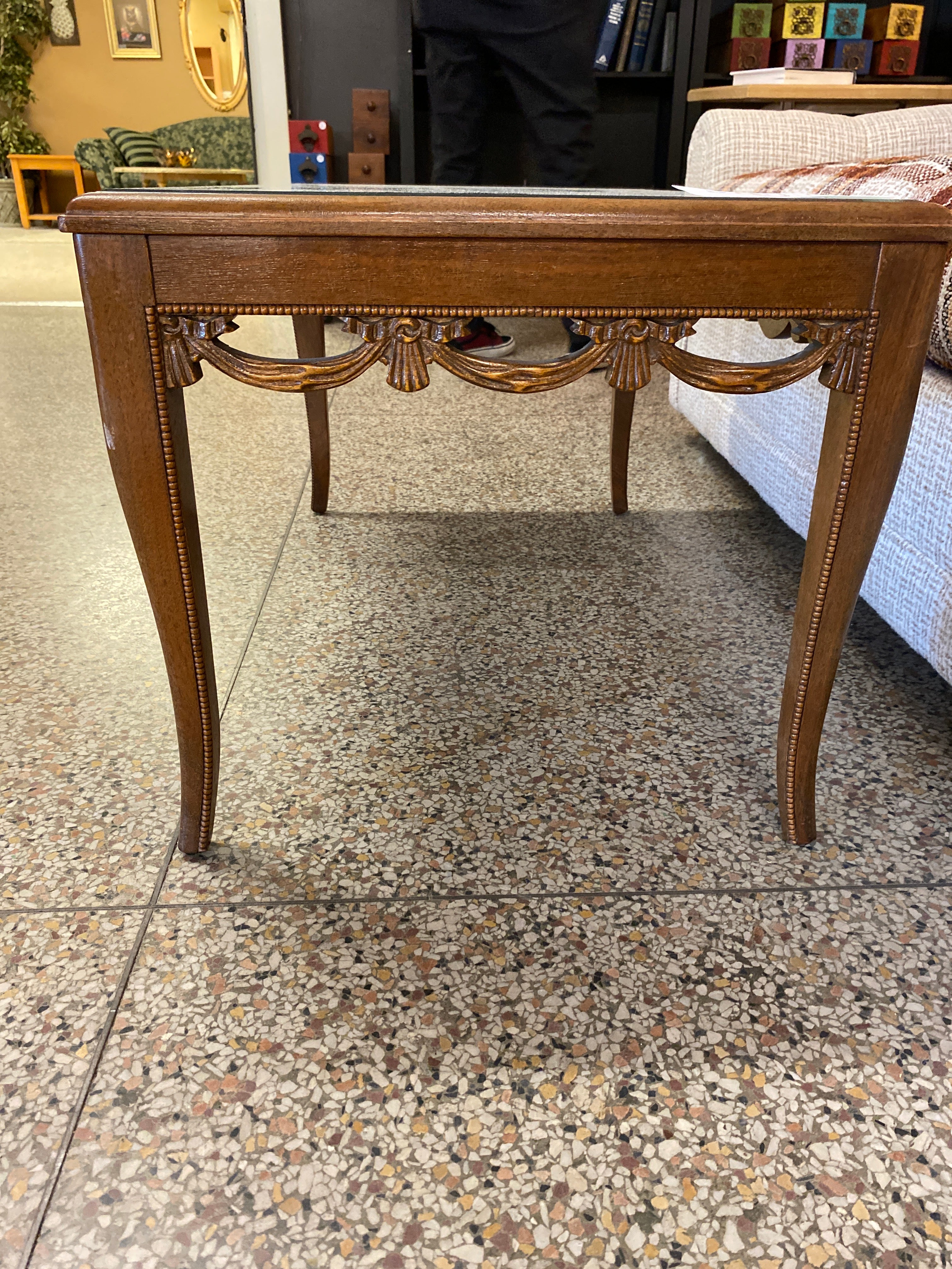 Mirror top fancy coffee table