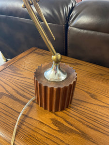 Pair of MCM teak table lamps