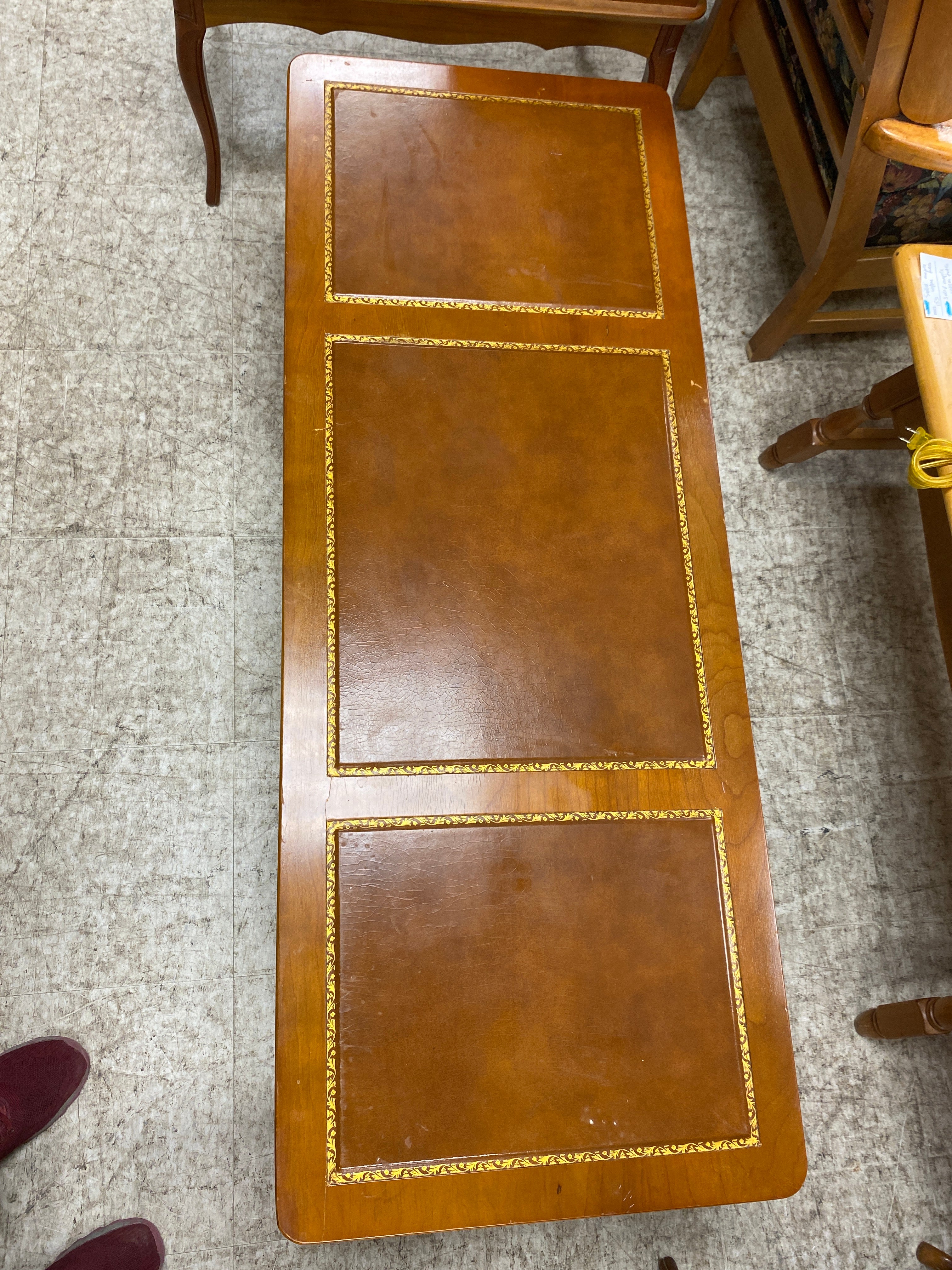 Leather coffee table