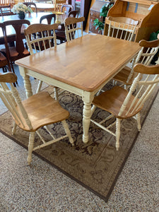 Maple cream painted table and 6 chairs