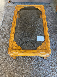 Coffee table with black glass