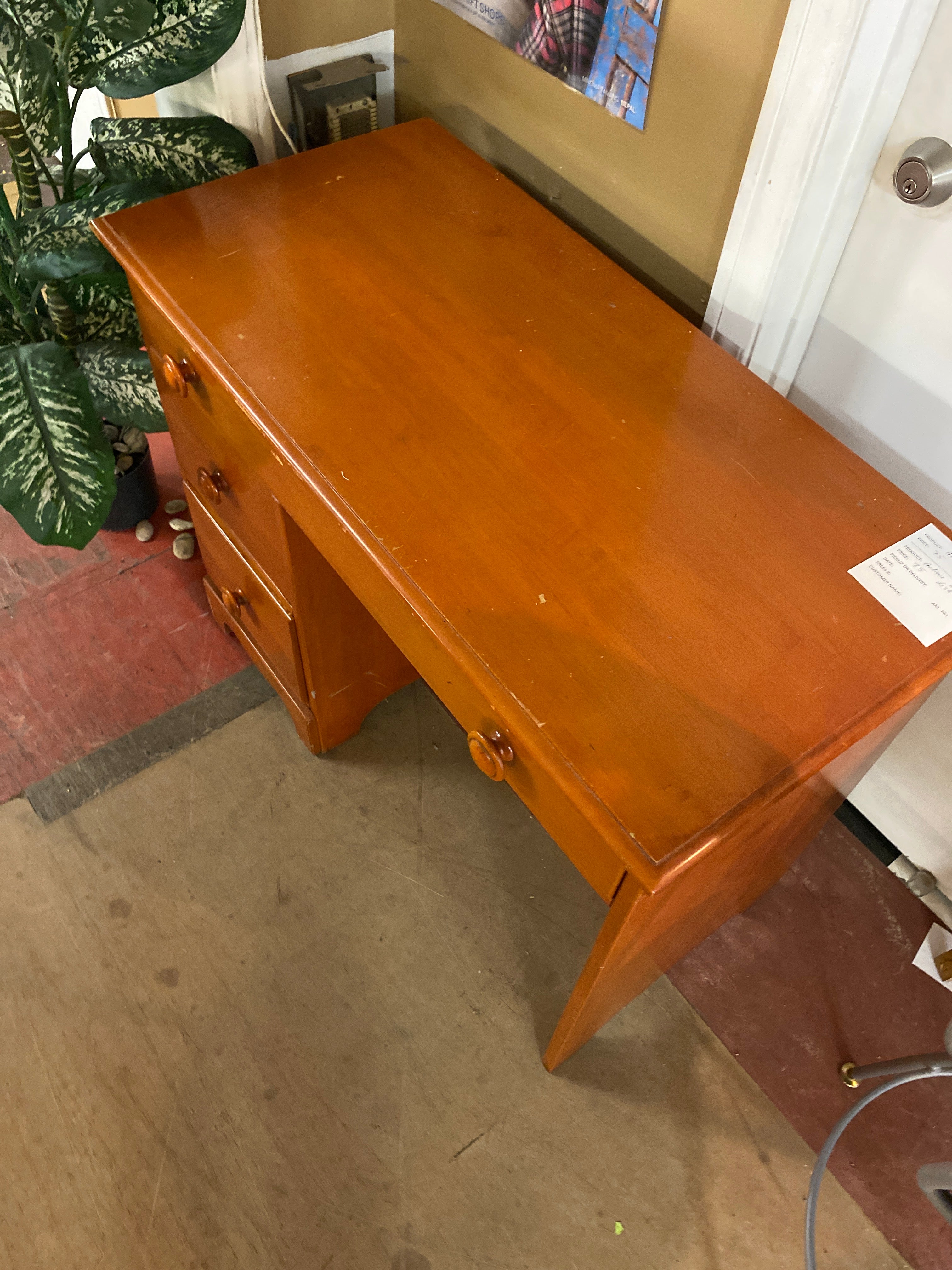 Antique orange desk