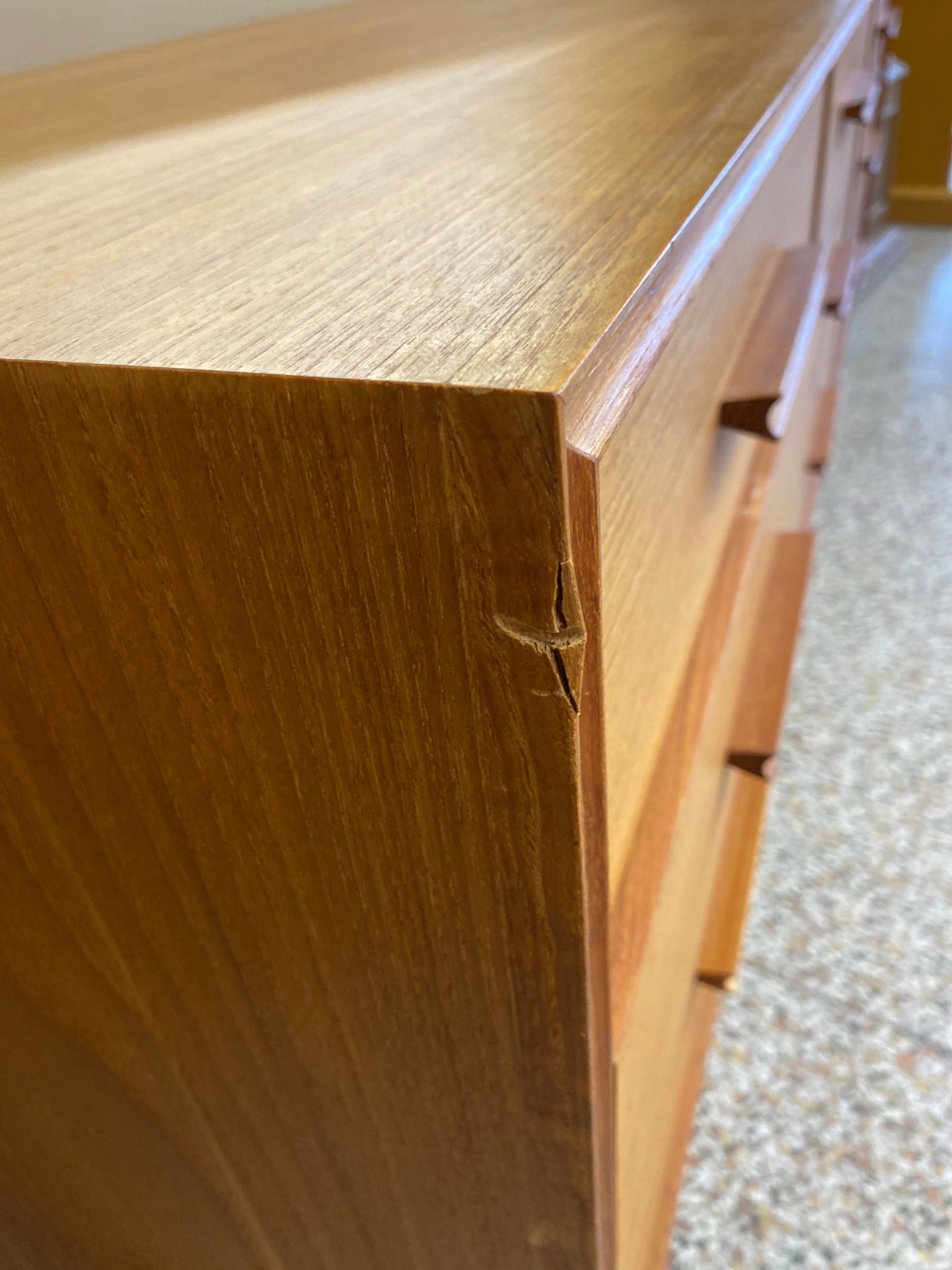 Teak 9 drawer dresser