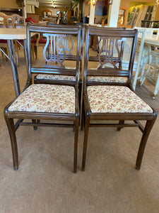 4 floral seats chairs