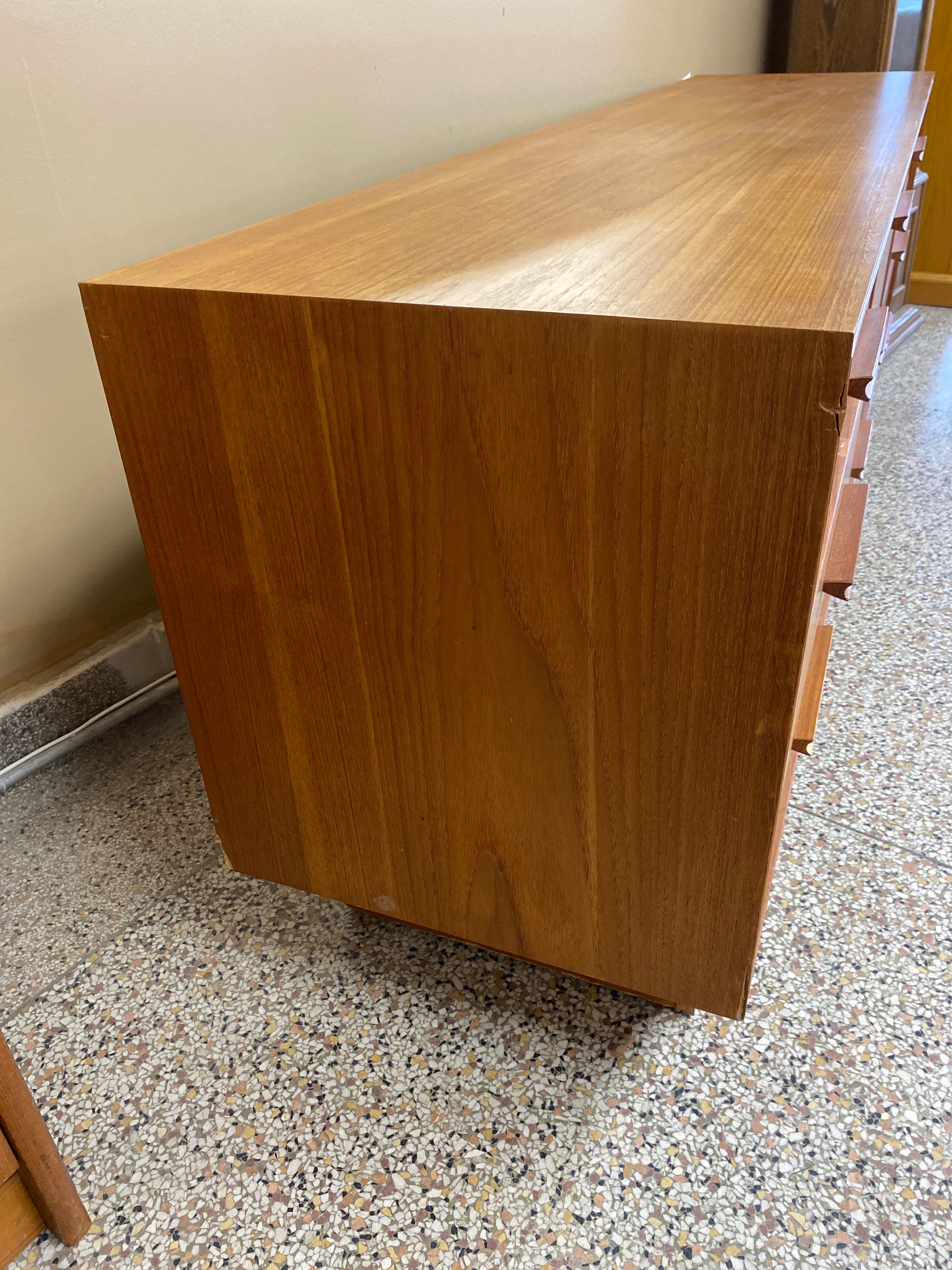 Teak 9 drawer dresser