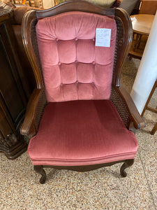 Pink wingback chair