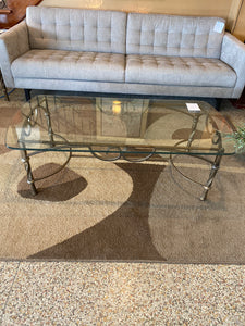 Glass iron coffee table