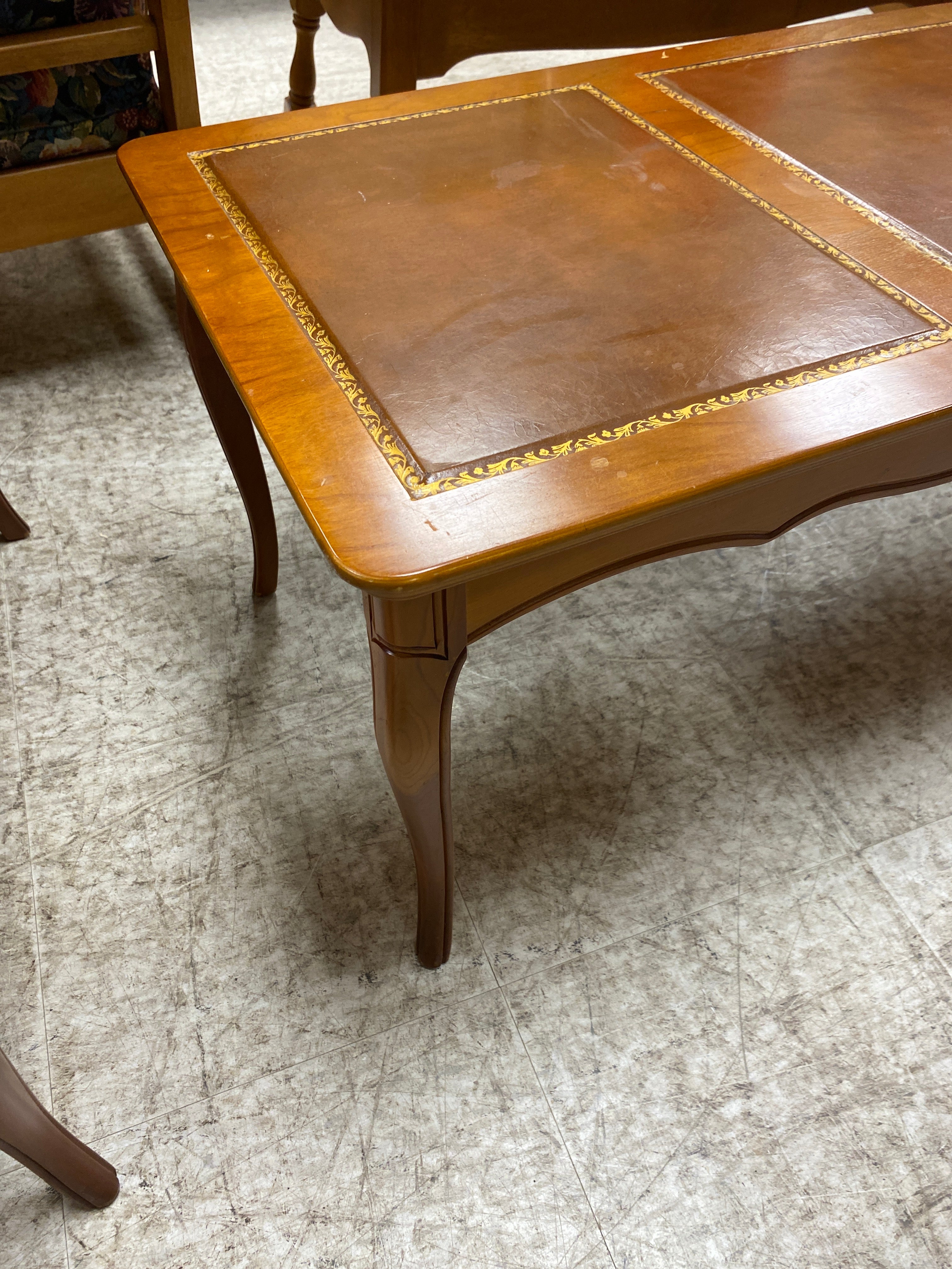 Leather coffee table
