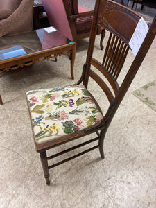 Pressed backed needlepoint chair