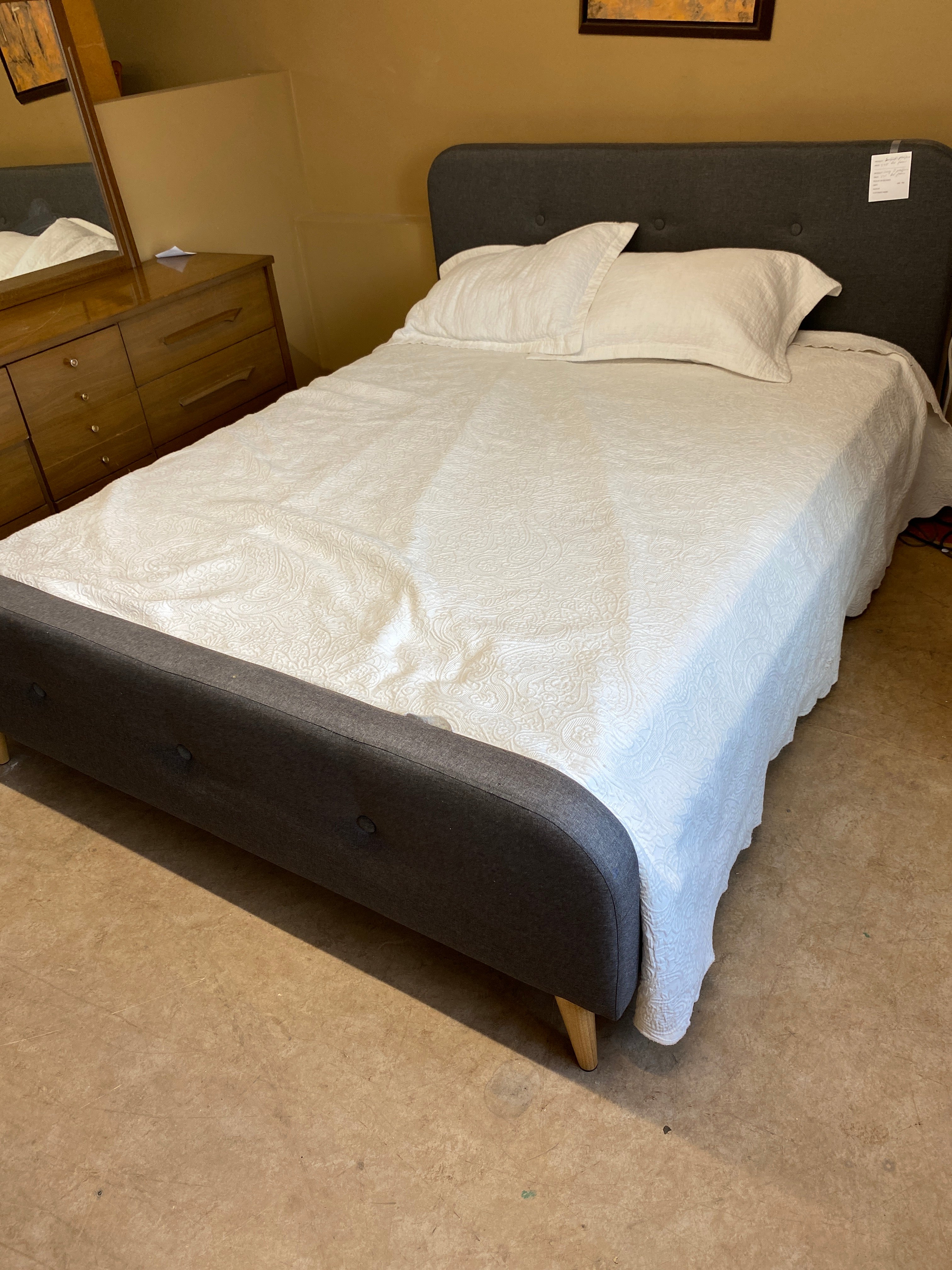 Grey Q platform bed frame